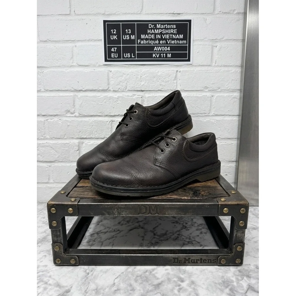 Dr. Martens Hampshire Mens 13 Brown Leather Oxford Shoes AW004 AirWair Low‎ Top